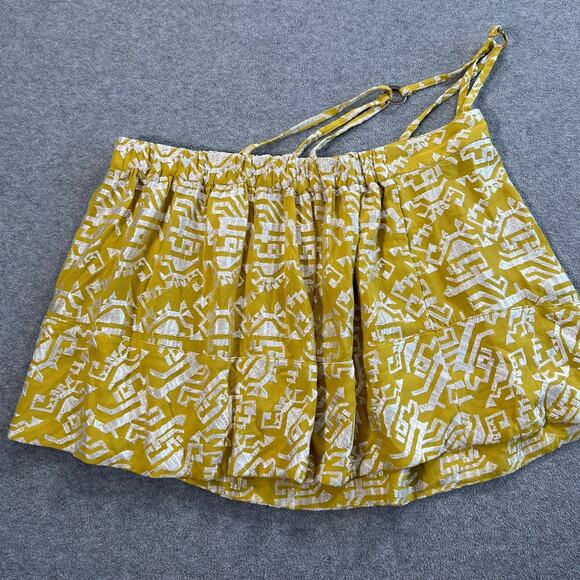 Anthropologie Floreat Anesu One-Shoulder Top Womens Small Strappy Cropped Yellow - Picture 7 of 7